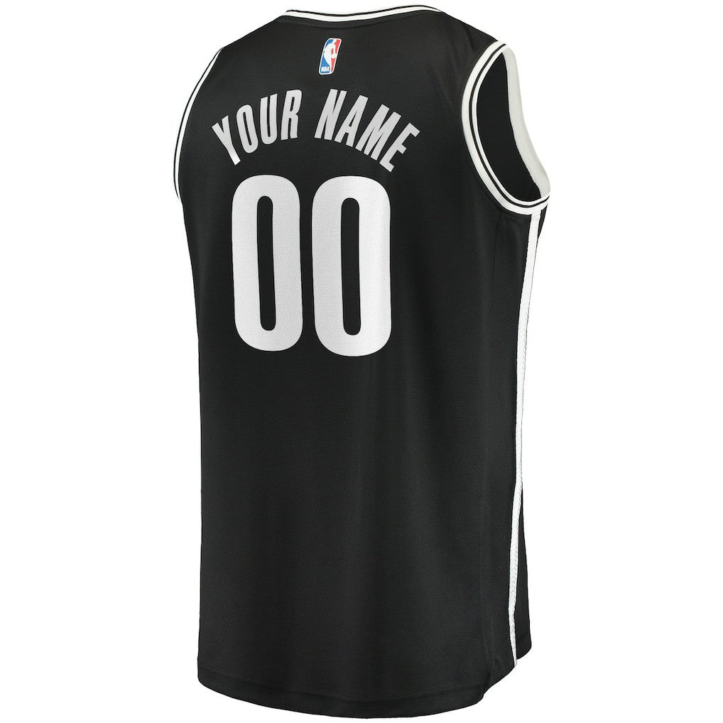 Brooklyn Nets Youth Fast Break Custom Replica Jersey Black On Sale