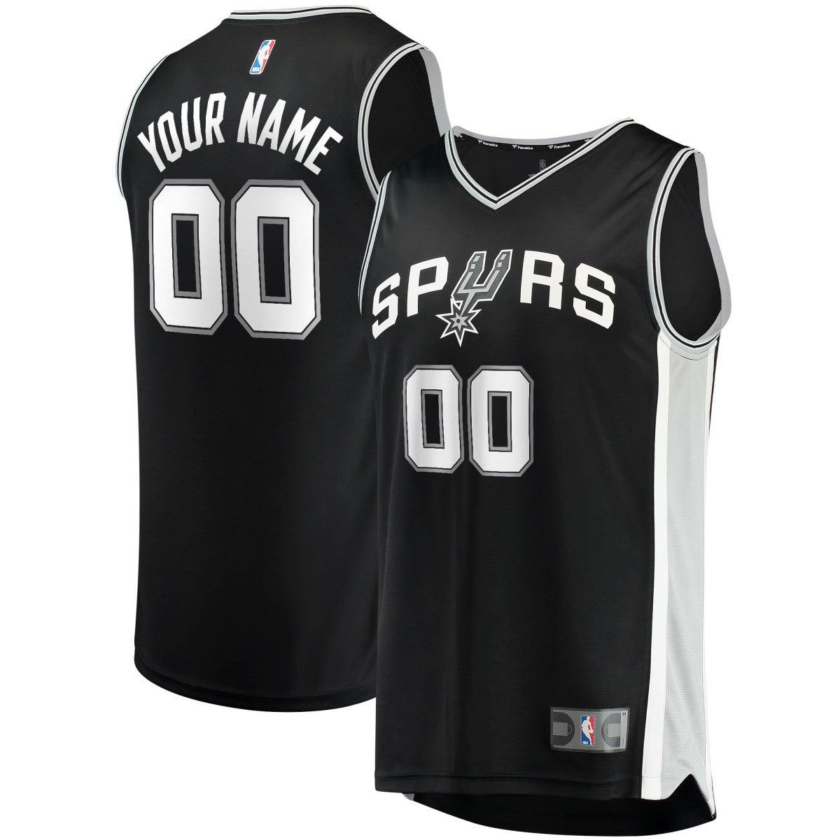 San Antonio Spurs Youth Fast Break Custom Replica Jersey Black Online