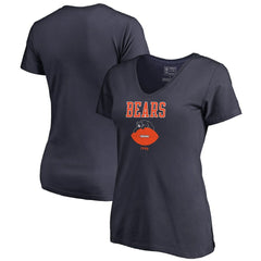 Chicago Bears  Women's Vintage Team Lockup V-Neck T-Shirt