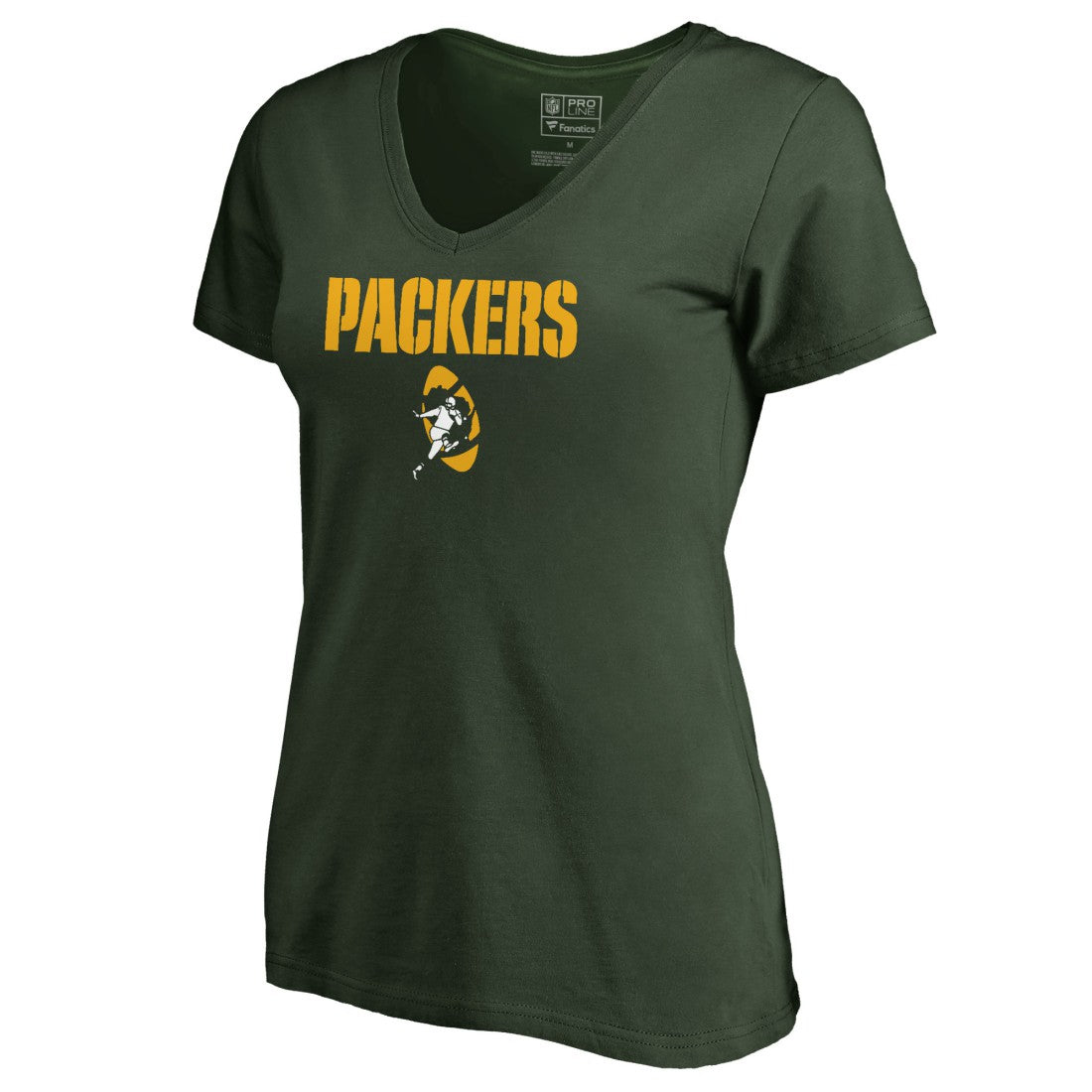 Green Bay Packers  Women's Vintage Team Lockup V-Neck T-Shirt