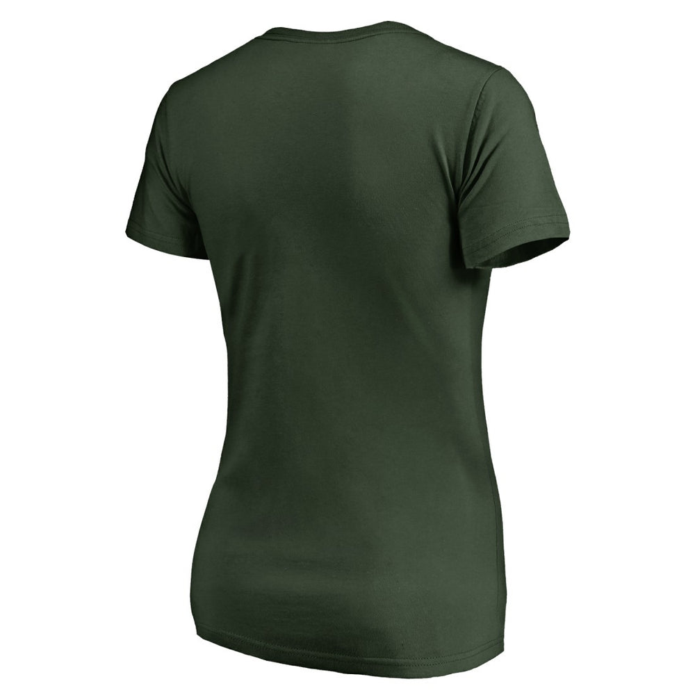 Green Bay Packers  Women's Vintage Team Lockup V-Neck T-Shirt