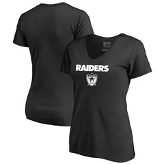 Las Vegas Raiders  Women's Vintage Team Lockup V-Neck T-Shirt