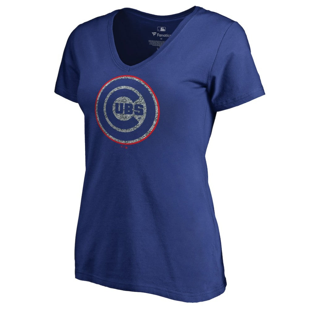 Chicago Cubs Women's Static Logo V-Neck T-Shirt | MLB New