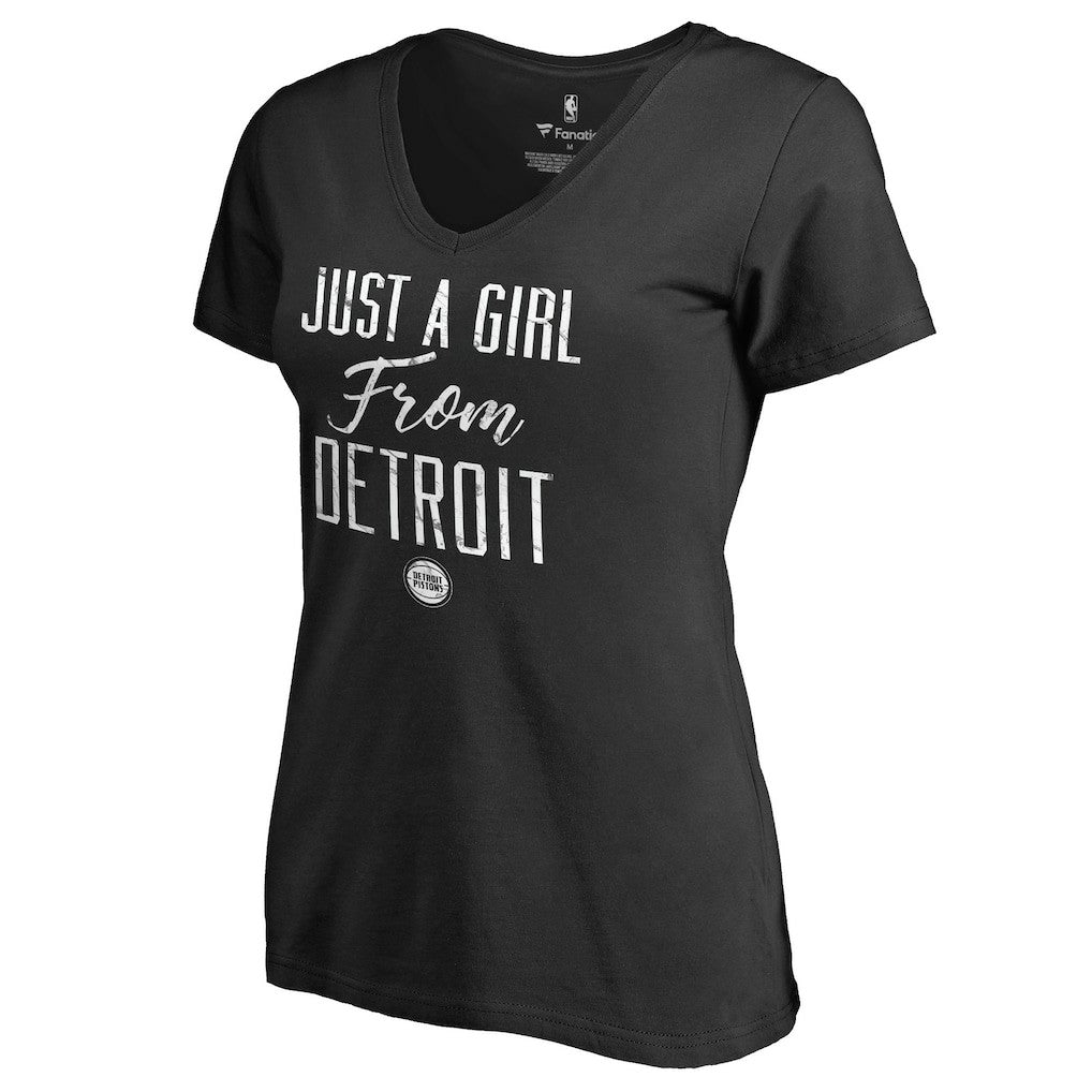 Detroit Pistons Women's Just a Girl V-Neck T-Shirt sale On Sale