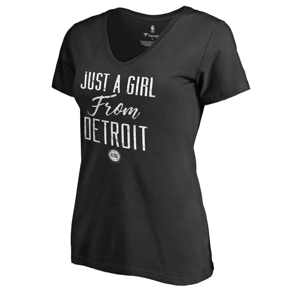 Detroit Pistons Women's Just a Girl V-Neck T-Shirt sale On Sale