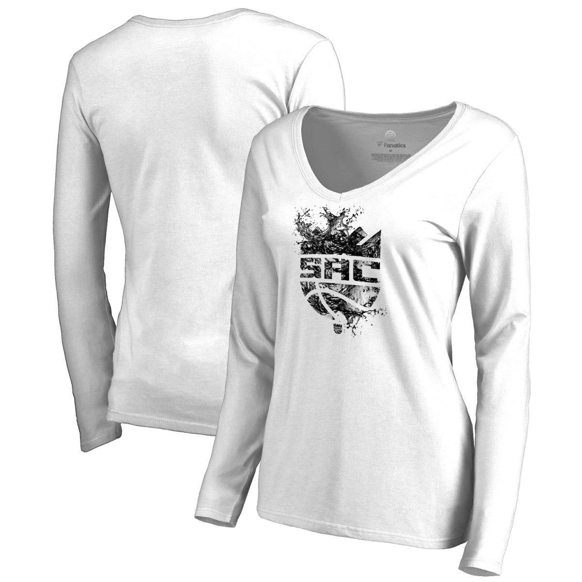 Sacramento Kings Women's Splash Long Sleeve V-Neck T-Shirt Online