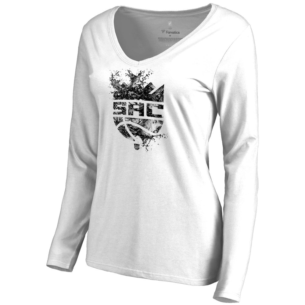 Sacramento Kings Women's Splash Long Sleeve V-Neck T-Shirt Online