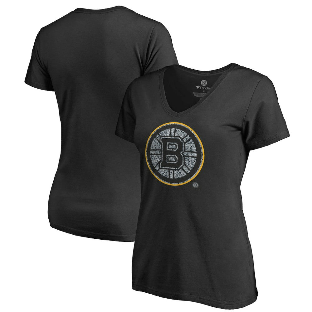 Boston Bruins Women's Static Logo V-Neck T-Shirt For Sale