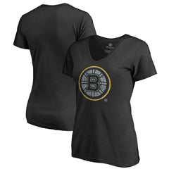 Boston Bruins Women's Static Logo V-Neck T-Shirt For Sale