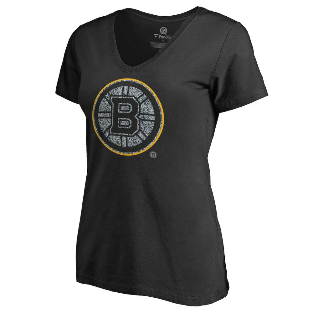 Boston Bruins Women's Static Logo V-Neck T-Shirt For Sale