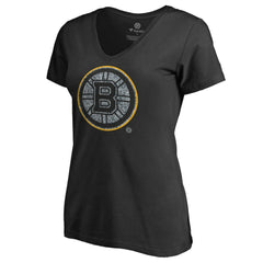 Boston Bruins Women's Static Logo V-Neck T-Shirt For Sale