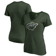 Minnesota Wild Women's Static Logo V-Neck T-Shirt For Sale