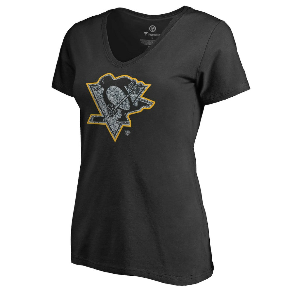 Pittsburgh Penguins Women's Static Logo V-Neck T-Shirt Discount