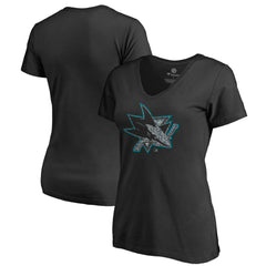 San Jose Sharks Women's Static Logo V-Neck T-Shirt Outlet