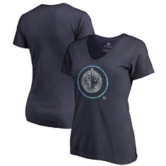Winnipeg Jets Women's Static Logo V-Neck T-Shirt On Sale