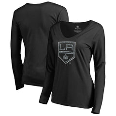 Los Angeles Kings Women's Static Logo Long Sleeve V-Neck T-Shirt On Sale
