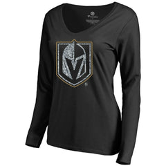 Vegas Golden Knights Women's Static Logo Long Sleeve V-Neck T-Shirt Online