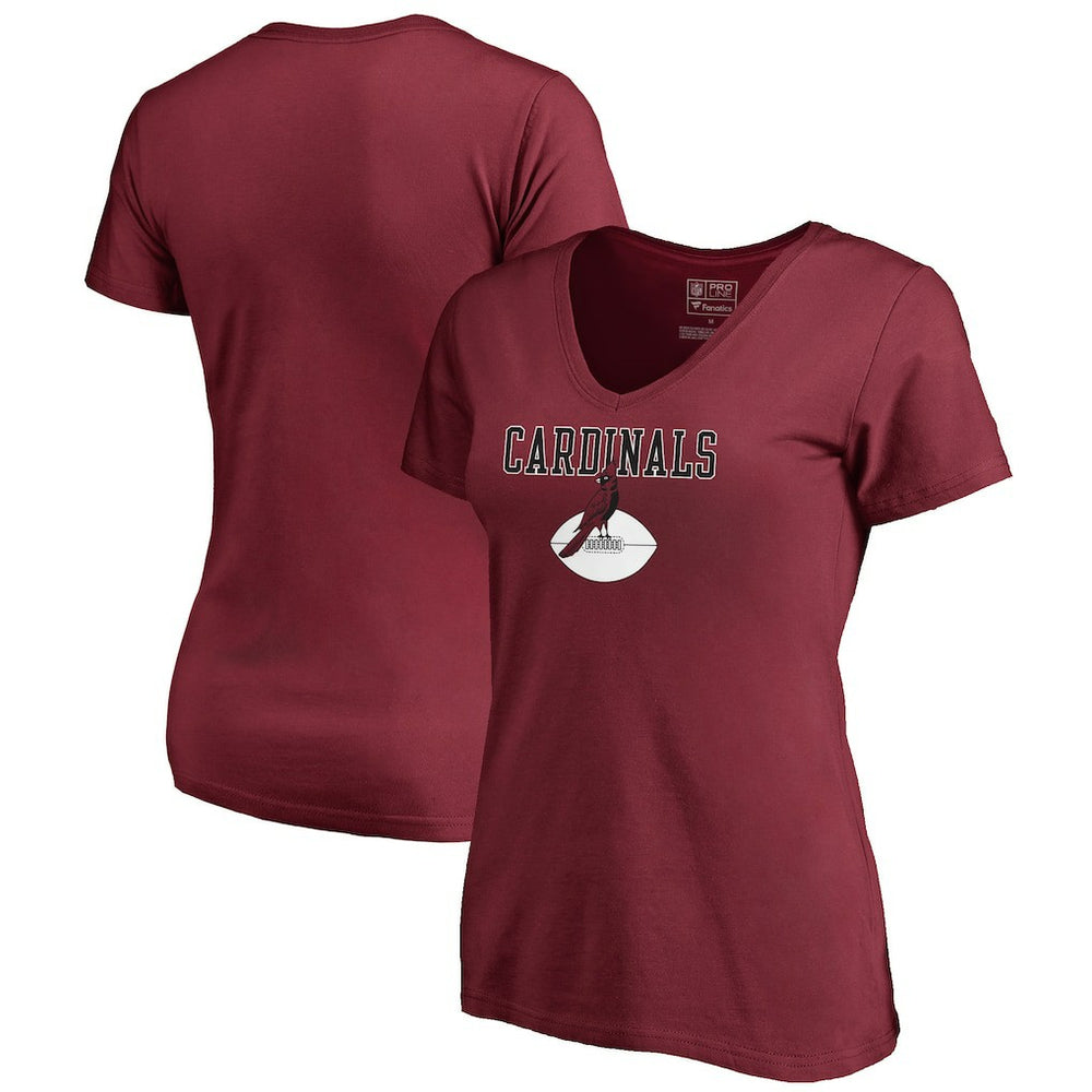 Arizona Cardinals  Women's Vintage Team Lockup V-Neck T-Shirt