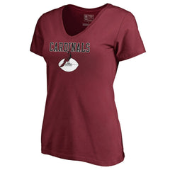 Arizona Cardinals  Women's Vintage Team Lockup V-Neck T-Shirt