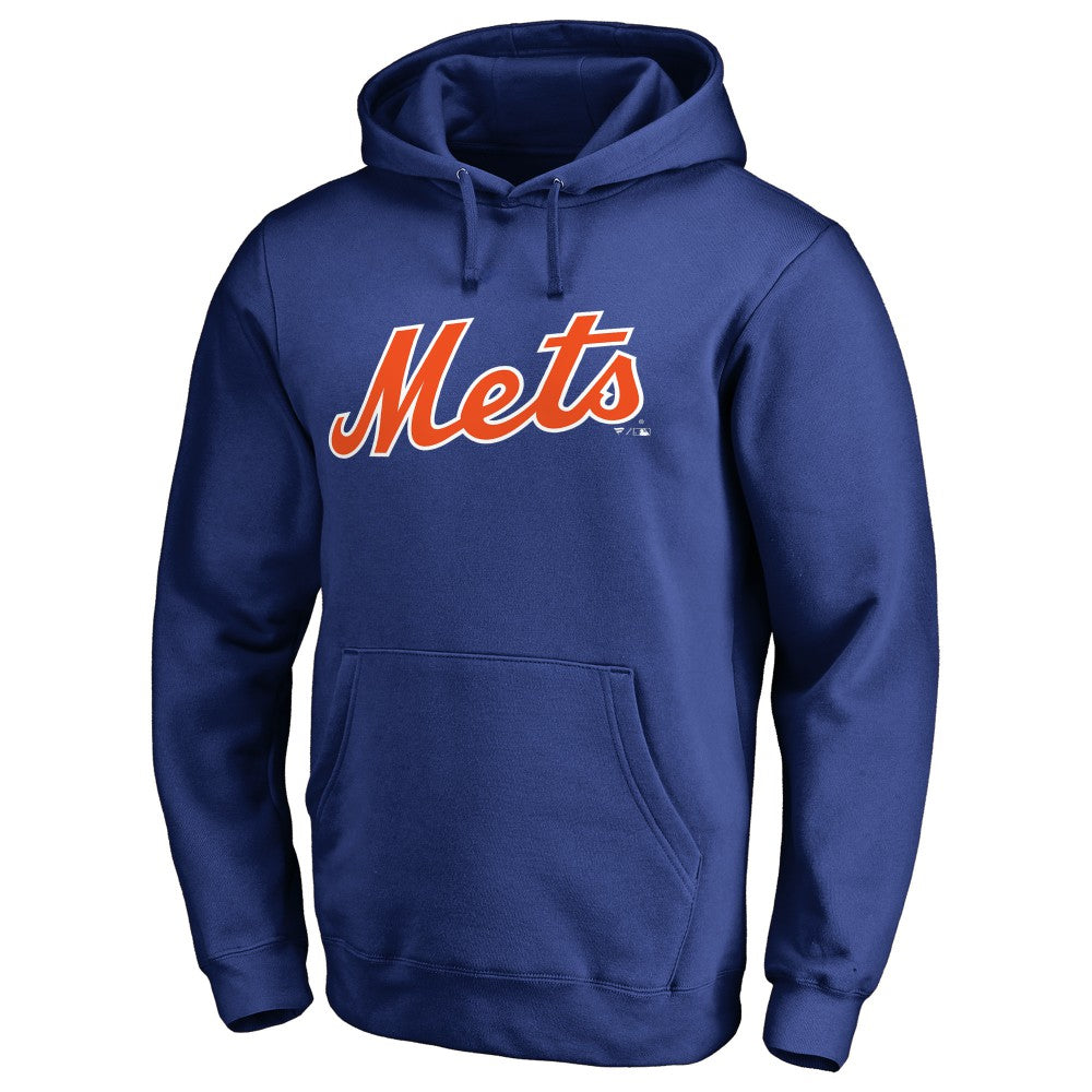 New York Mets Official Wordmark Fitted Pullover Hoodie | MLB US
