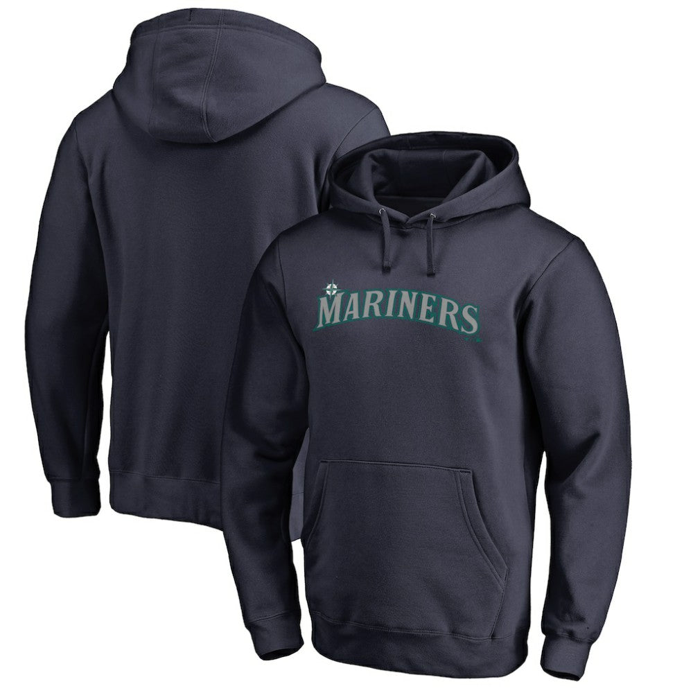 Seattle Mariners Official Wordmark Fitted Pullover Hoodie | MLB Sale