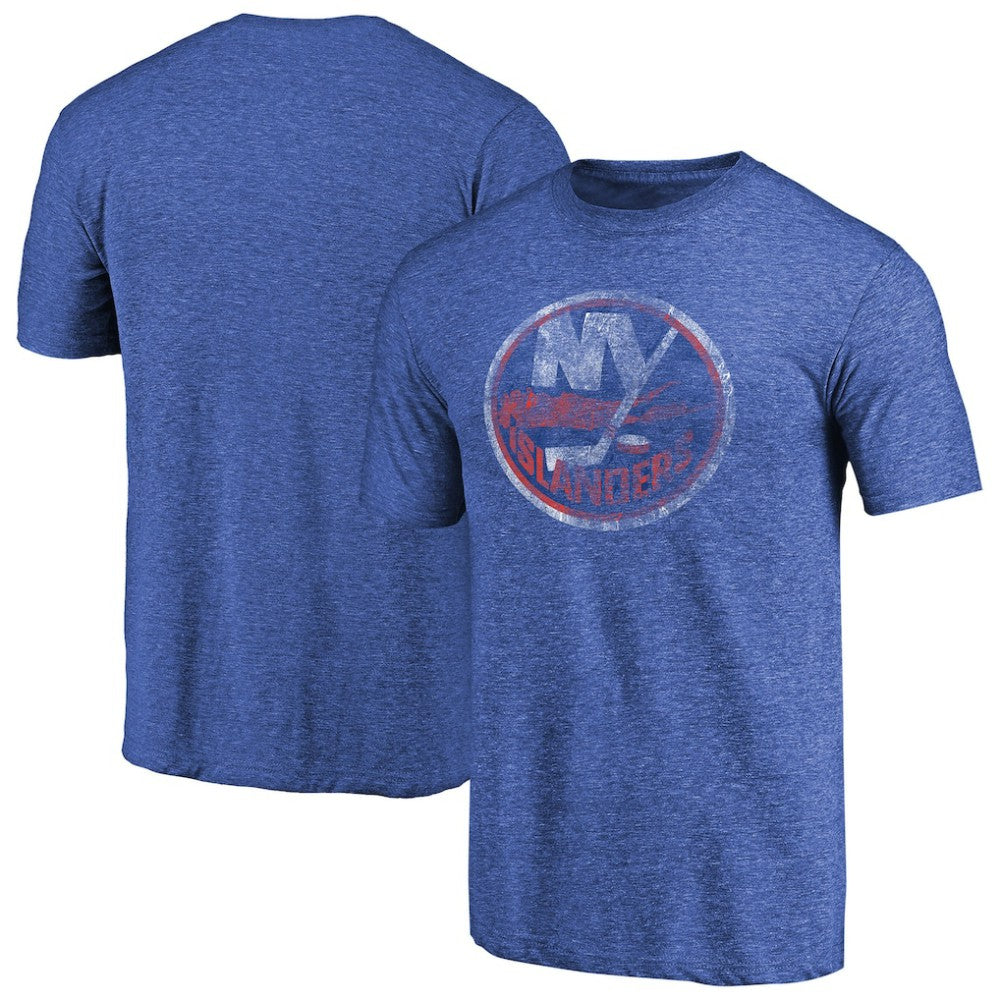New York Islanders Throwback Vintage Logo Tri-Blend T-Shirt Discount
