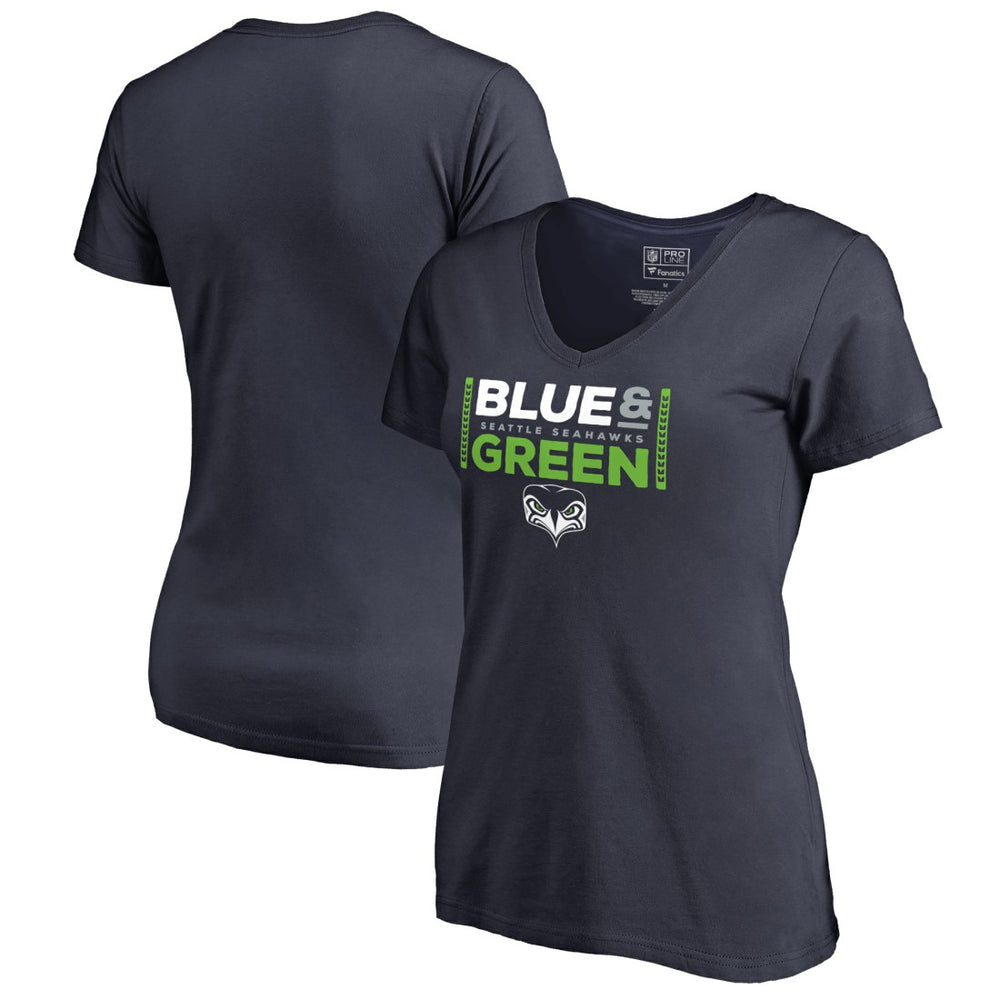 Seattle Seahawks  Women's Alternate Team Logo V-Neck T-Shirt