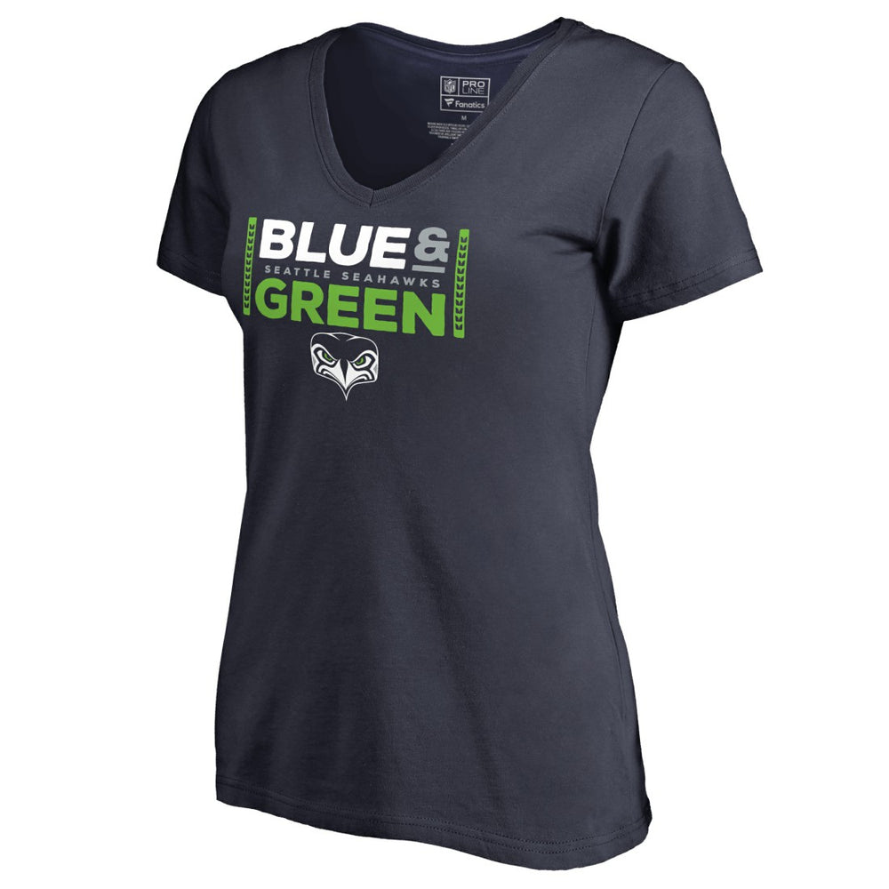 Seattle Seahawks  Women's Alternate Team Logo V-Neck T-Shirt
