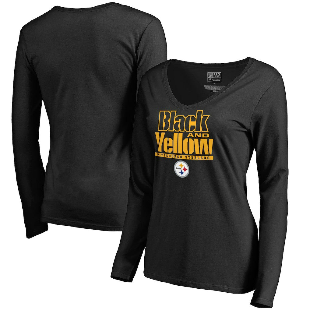 Pittsburgh Steelers  Women's Hometown Collection Long Sleeve V-Neck T-Shirt