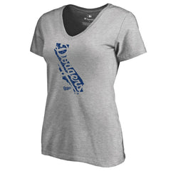 Los Angeles Dodgers Women's Hometown Collection Knockout State V-Neck T-Shirt | MLB On Sale