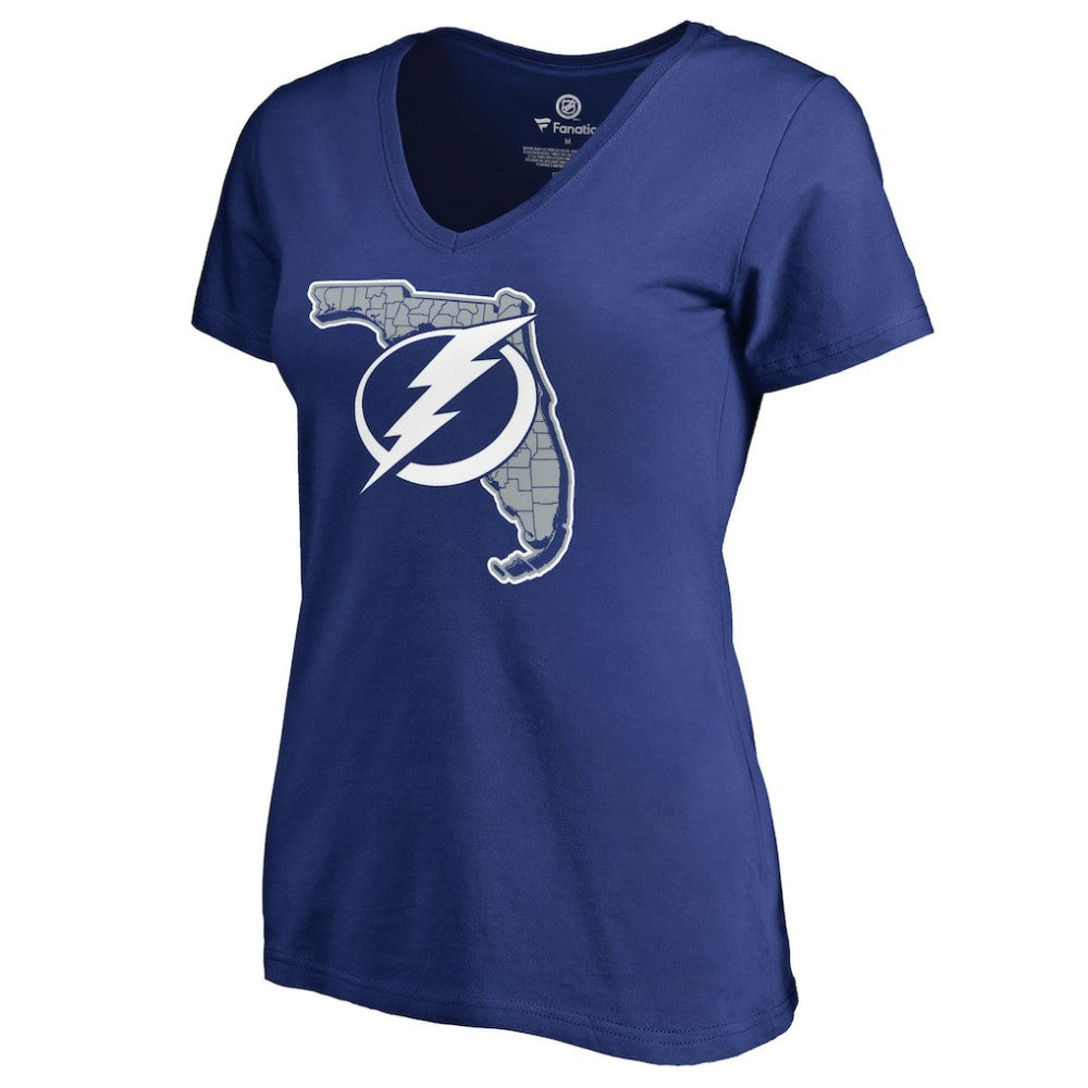 Tampa Bay Lightning Women's State Fan Favorite Team Slogan V-Neck T-Shirt On Sale
