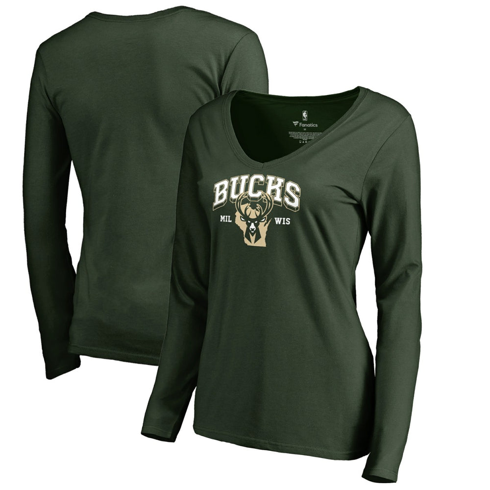 Milwaukee Bucks Women's Wisconsin Basketball Hometown Collection Long Sleeve T-Shirt New