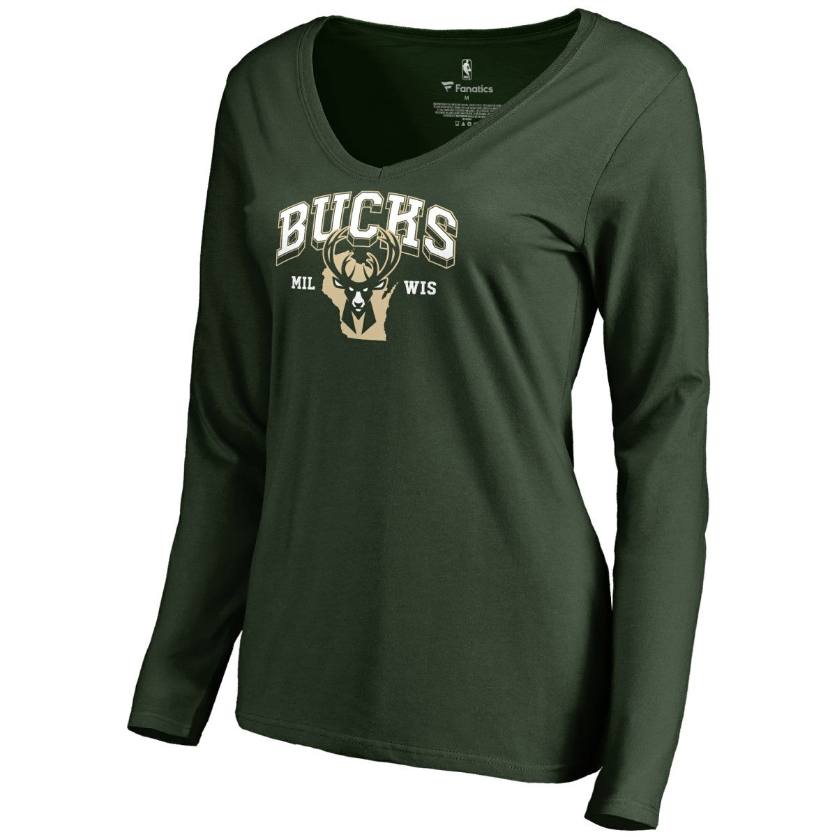 Milwaukee Bucks Women's Wisconsin Basketball Hometown Collection Long Sleeve T-Shirt New