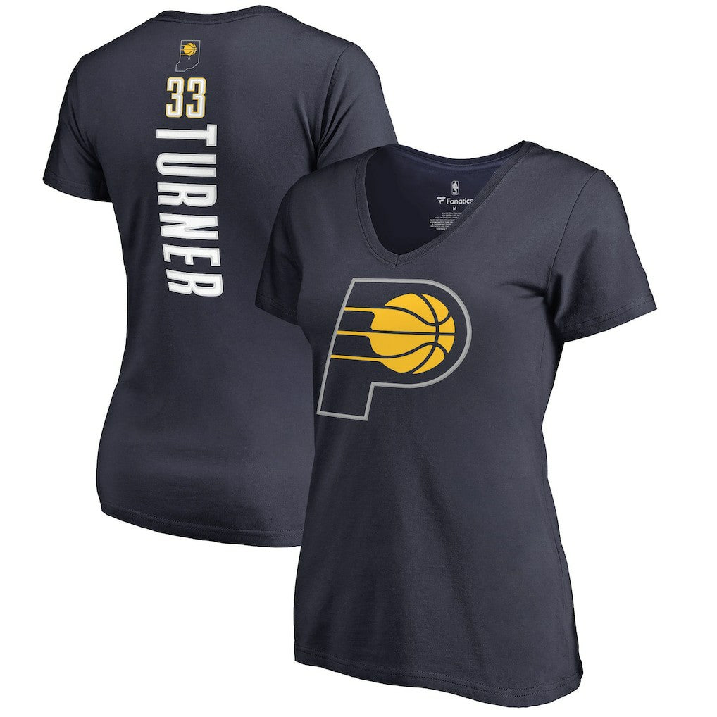 Myles Turner Indiana Pacers Women's Backer Name and Number V-Neck T-Shirt Discount