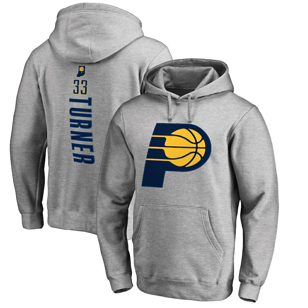 Myles Turner Indiana Pacers Backer Name and Number Pullover Hoodie For Sale