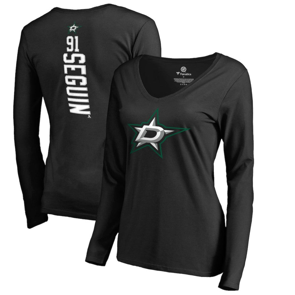 Tyler Seguin Dallas Stars Women's Backer Name & Number Slim Fit Long Sleeve V-Neck T-Shirt Online