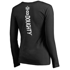 Drew Doughty Los Angeles Kings Women's Backer Name & Number Slim Fit Long Sleeve V-Neck T-Shirt Sale