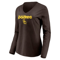 San Diego Padres Women's Cooperstown Collection Wahconah Long Sleeve V-Neck T-Shirt | MLB Shop