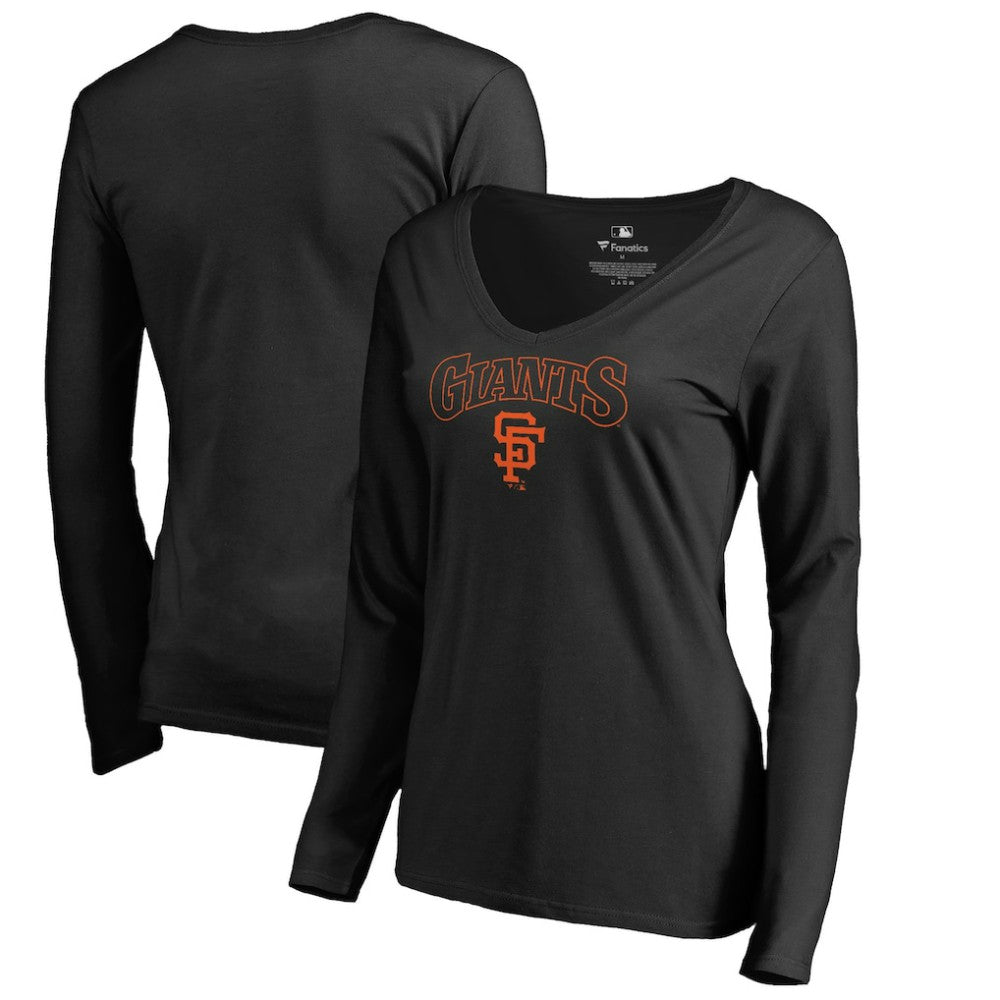 San Francisco Giants Women's Cooperstown Collection Wahconah Long Sleeve V-Neck T-Shirt | MLB Discount