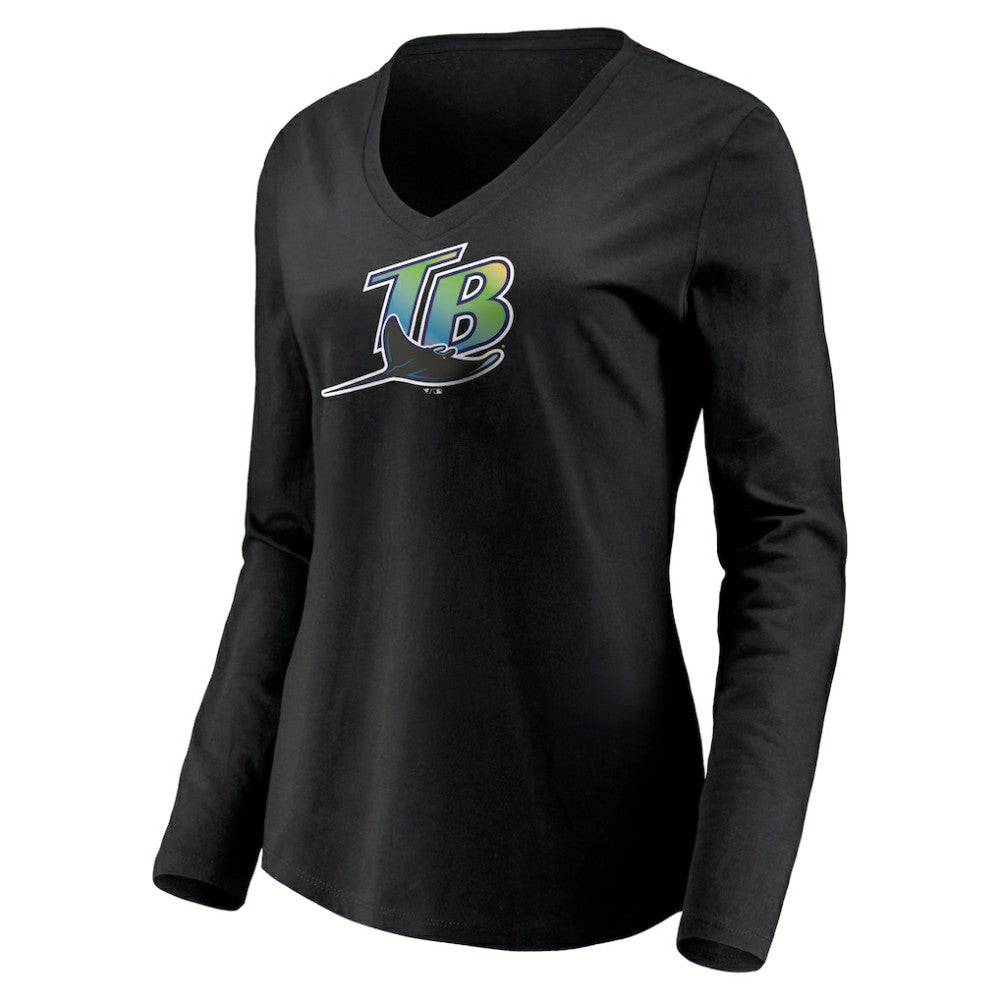 Tampa Bay Rays Women's Cooperstown Collection Wahconah Long Sleeve V-Neck T-Shirt | MLB New