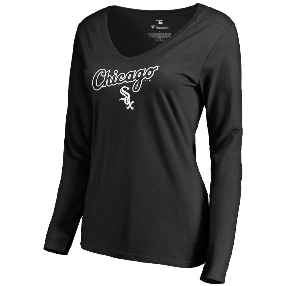 Chicago White Sox Women's Team Lockup Slim Fit Long Sleeve V-Neck T-Shirt | MLB US