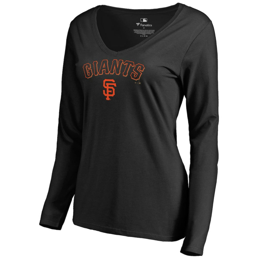 San Francisco Giants Women's Team Lockup Slim Fit Long Sleeve V-Neck T-Shirt | MLB Online