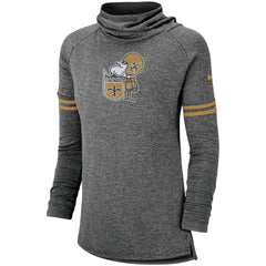 New Orleans Saints Nike Women's Historic Marks Long Sleeve Tri-Blend Funnel Sweatshirt
