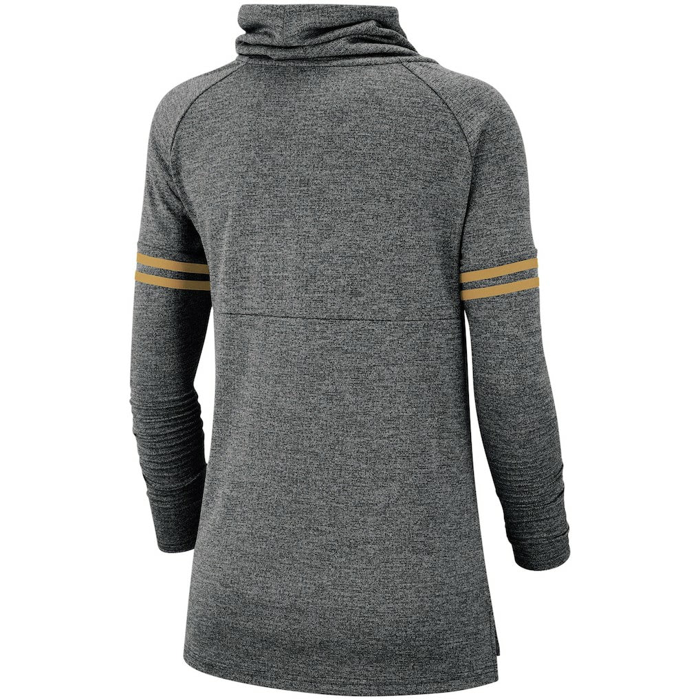 New Orleans Saints Nike Women's Historic Marks Long Sleeve Tri-Blend Funnel Sweatshirt