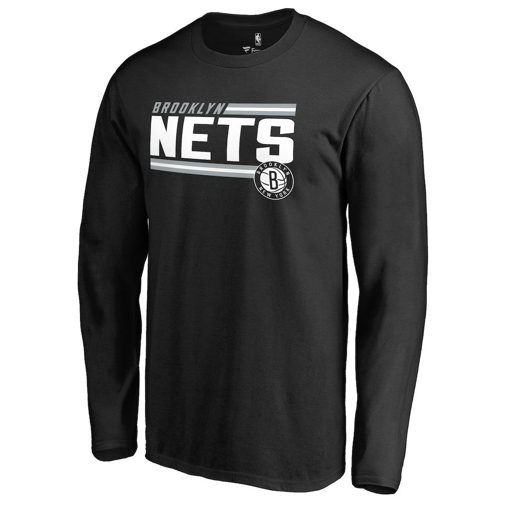 Brooklyn Nets Onside Stripe Long Sleeve T-Shirt On Sale
