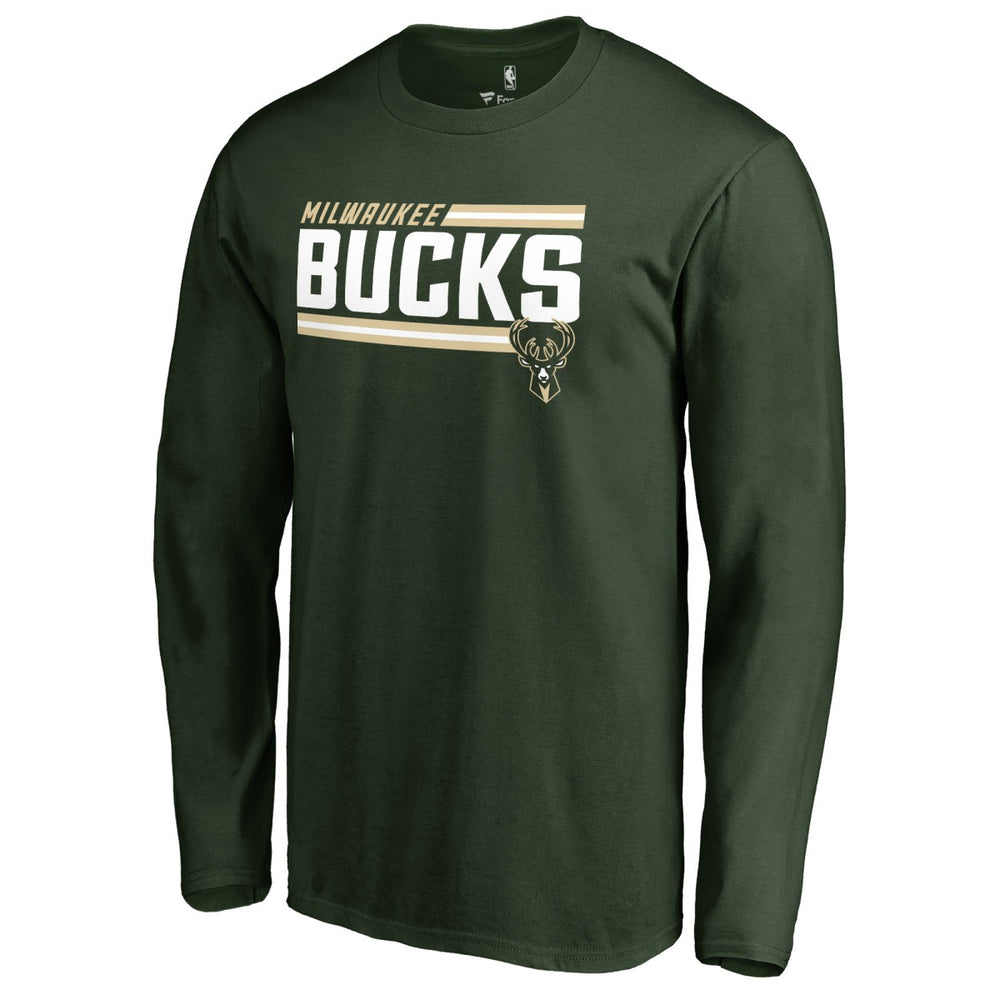 Milwaukee Bucks Onside Stripe Long Sleeve T-Shirt On Sale