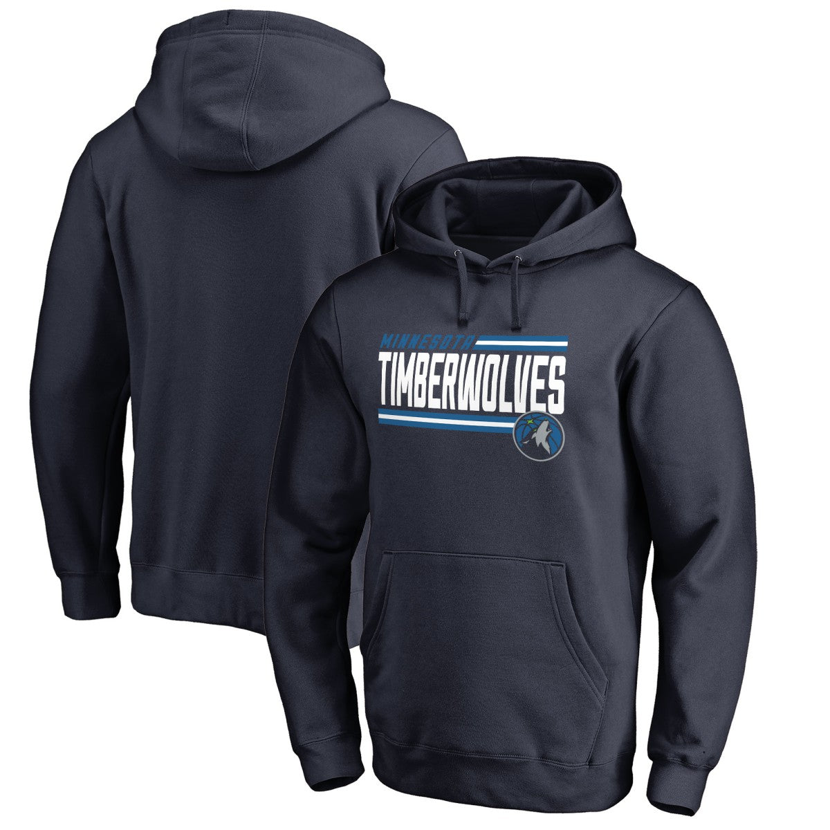Minnesota Timberwolves Onside Stripe Pullover Hoodie New