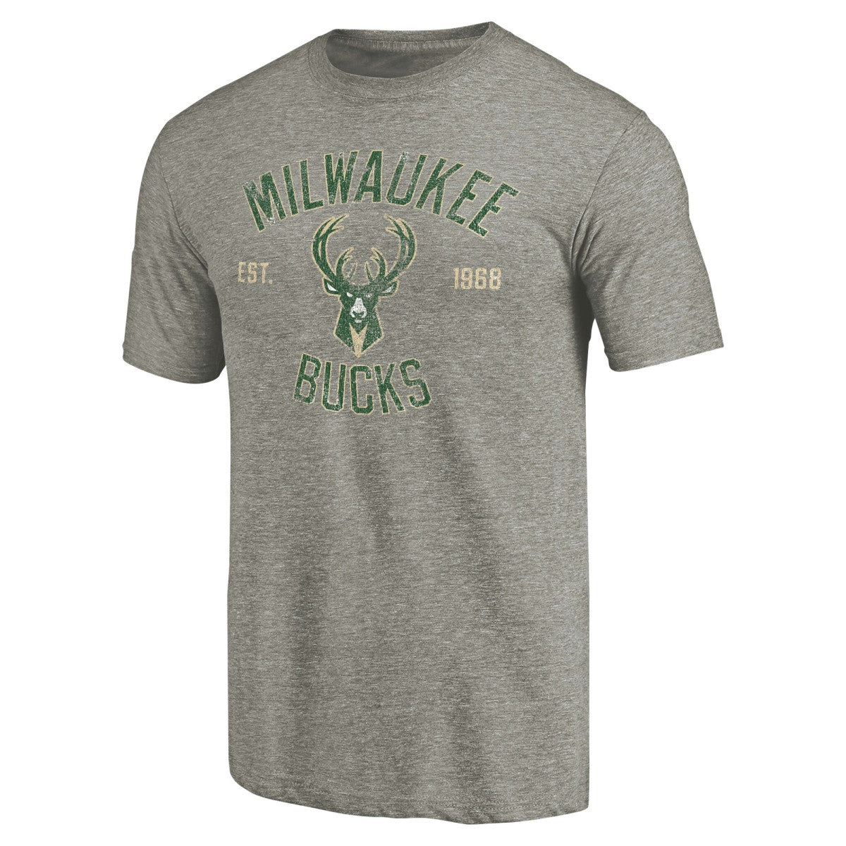 Milwaukee Bucks Team Heritage Tri-Blend T-Shirt New