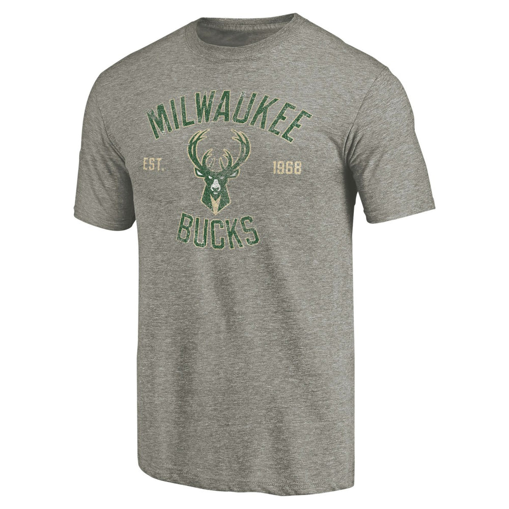 Milwaukee Bucks Team Heritage Tri-Blend T-Shirt New