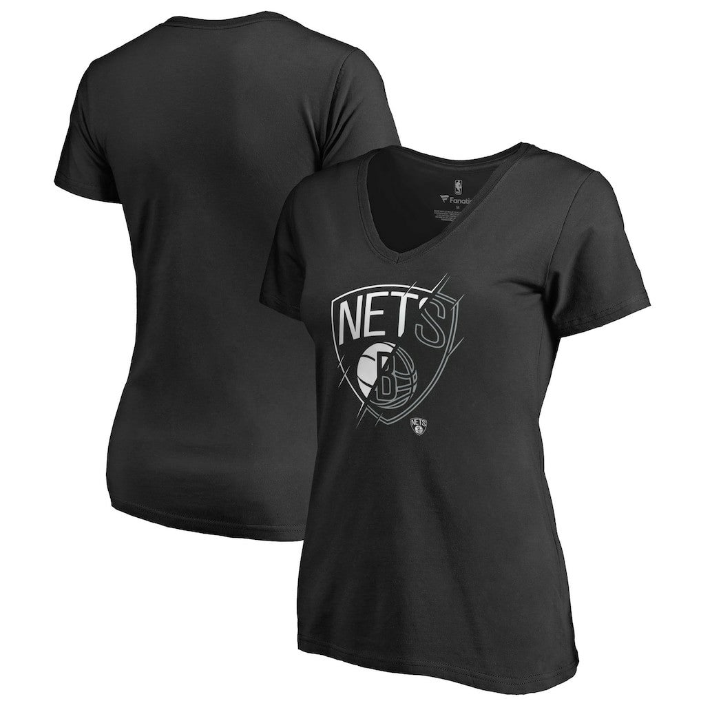 Brooklyn Nets Women's X-Ray Slim Fit V-Neck T-Shirt Outlet